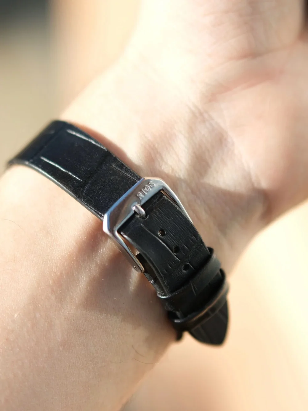 Seiko Black Octagonal Quartz Watch with Silver Accents